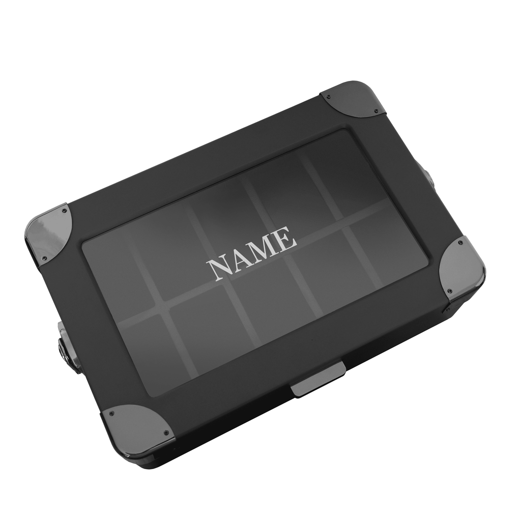 Black Edition Military Watch Box 10 Slot Case Elegance
