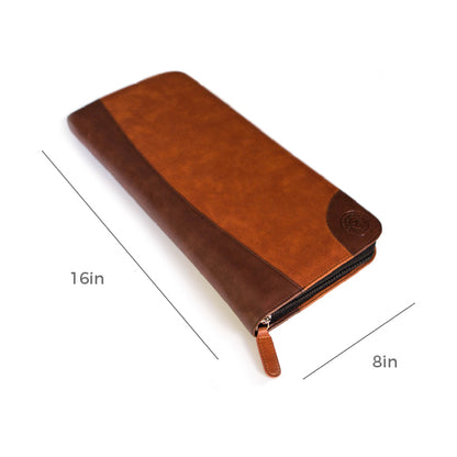 Travel Tie Case - Brown Vegan Leather