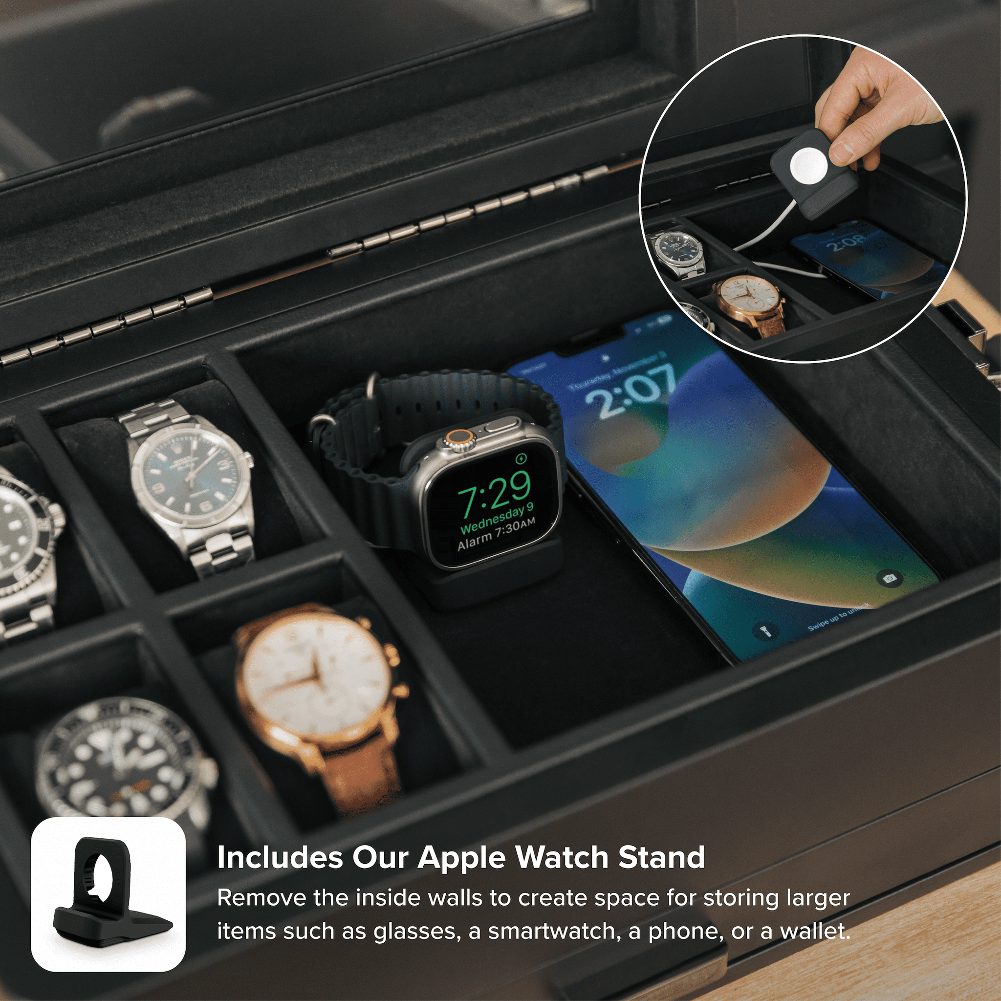 Black Edition Military Modular Watch Box - 10 Slot – Case Elegance