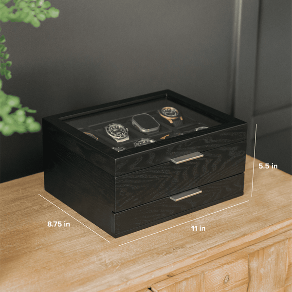 Mill Watch Box Cherry Walnut Finish - 8 Slot – Case Elegance