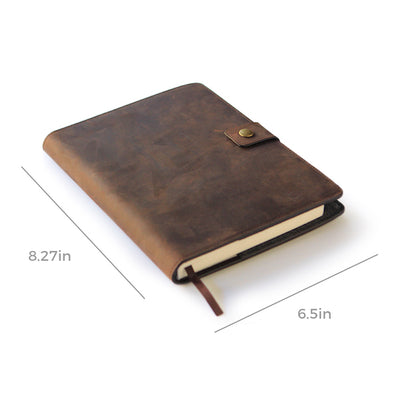 Bucksaw Refillable Brown Leather Journal – Case Elegance