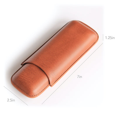 Luxury Leather Cigar Travel Case With Cutter – Lavender and Sage