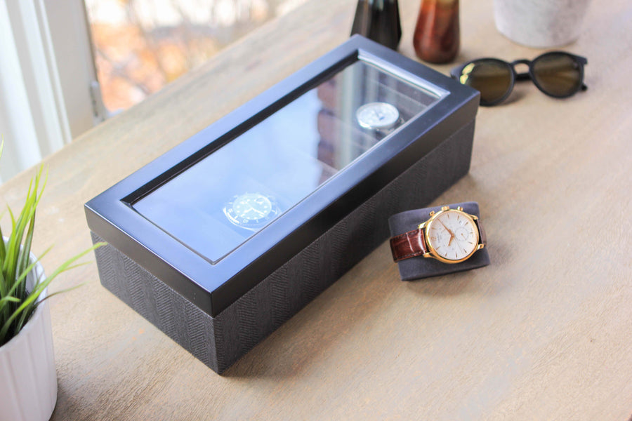 Mill Watch Box Black Finish - 8 Slot – Case Elegance